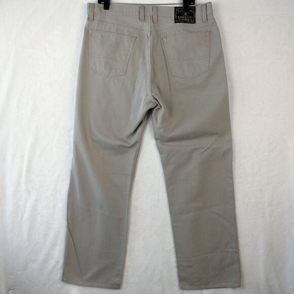 Lucky Brand Jeans Mens 36x30 Beige Classic Fit Straight Leg Dungarees Vintage - Picture 10 of 16